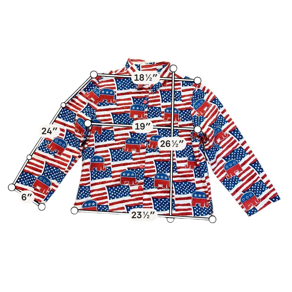 USA 250th Anniversary GOP Elephant Republican Jacket Women L Patriotic Sequins - Picture 5 of 6
